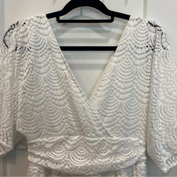 Lilly Pulitzer Parigi Skort‎ Romper Resort White Scalloped Lace Size Medium NWT! - Picture 9 of 11